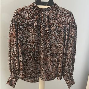 Banana Republic balloon sleeve paisley blouse